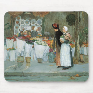 At The Florist by Childe Hassam, Vintage Fine Art Mouse Pad