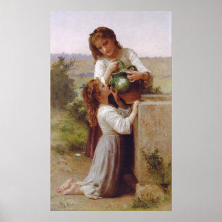 At The Fountain Poster