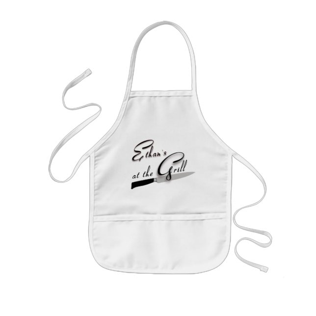 "At the Grill" Customisable Children's Chef' Apron (Front)