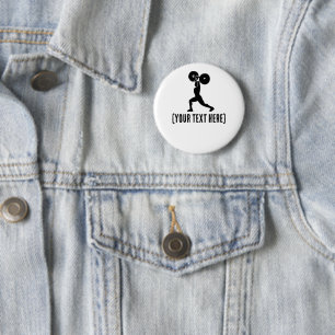 At the gym silouhette Personal Trainer 6 Cm Round Badge