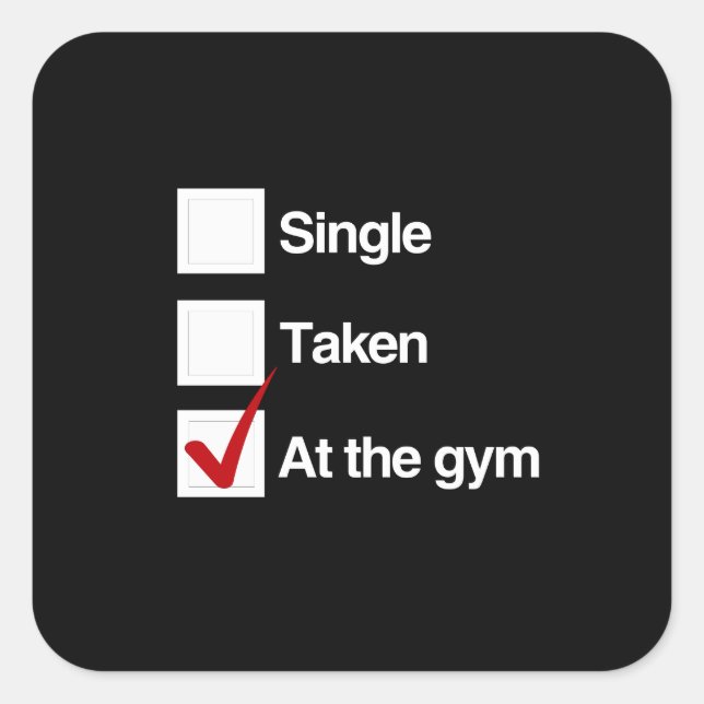 AT THE GYM SQUARE STICKER (Front)