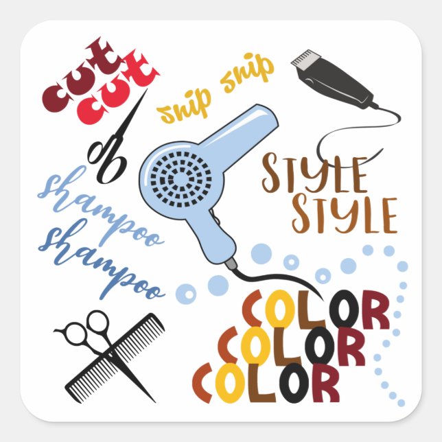 At The Hair Salon Square Sticker (Front)