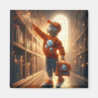 At the Library - Orange Magnet