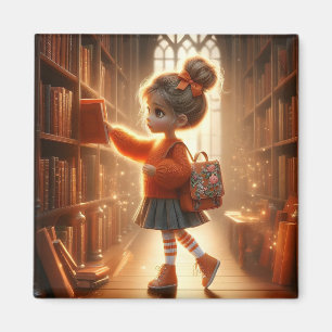 At the Library - Orange Magnet