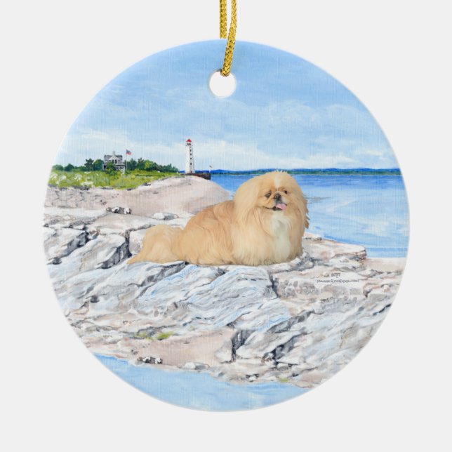 At the Lighthouse Ceramic Tree Decoration (Front)