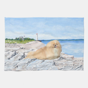 At the Lighthouse Tea Towel