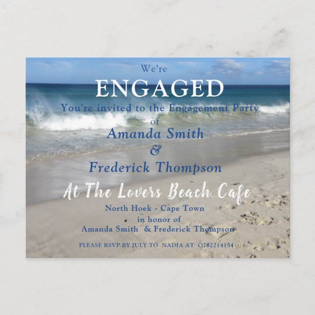 At the Lovers Beach Invitation Postcard (Front)
