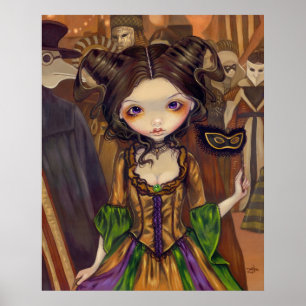 At the Masquerade Ball gothic mardi gras Art Print