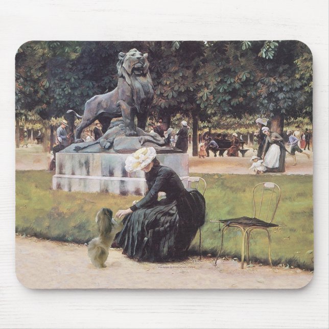 At the Park with Pekingese Mouse Pad (Front)