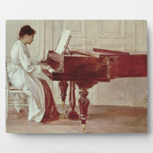 At the Piano, 1887 (oil on canvas) Plaque