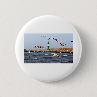 At the pier in Warnemünde near the Baltic 6 Cm Round Badge
