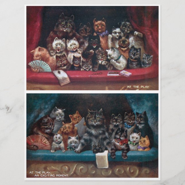 At the Play Postcards by Louis Wain (Front)
