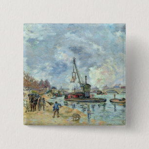 At the Quay de Bercy in Paris, 1874 15 Cm Square Badge