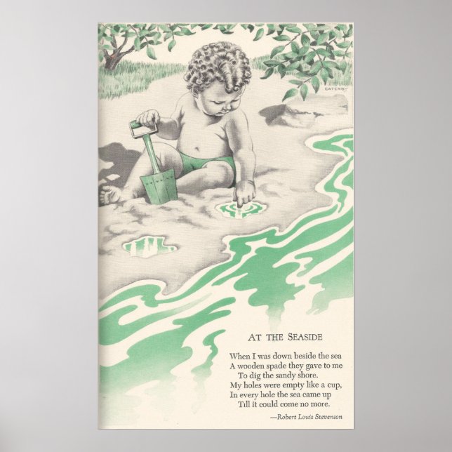 At the Seaside ~ Robert Louis Stevenson Poster (Front)