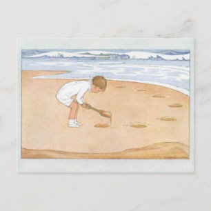 At the Seaside Vintage Postcard