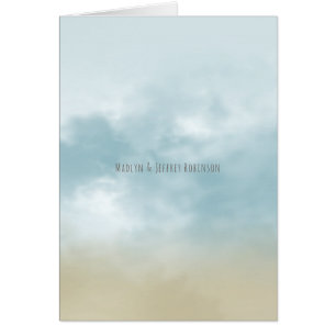 At the shore ocean surf beach wedding thank you