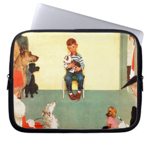 At The Vets by Norman Rockwell Laptop Sleeve