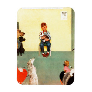At The Vets by Norman Rockwell Magnet