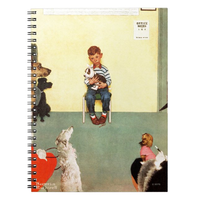 At The Vets by Norman Rockwell Spiral Notebook (Front)