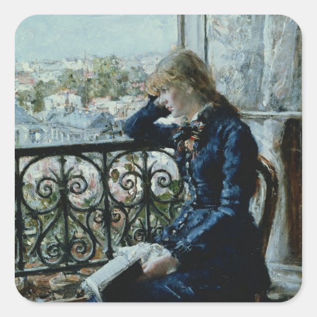 At the Window, 1881 Square Sticker (Front)