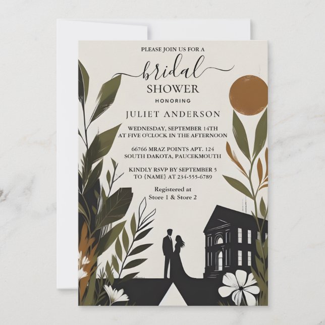 At Truly Engaging 70s 80s Courthouse Bridal Shower Invitation (Front)