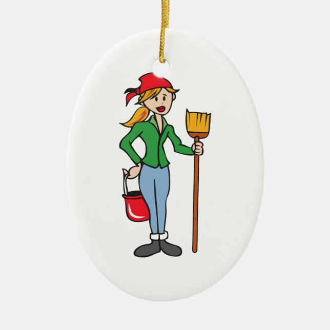 AT YOUR SERVICE CERAMIC TREE DECORATION (Front)