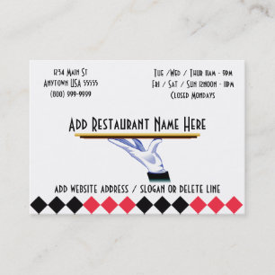 At Your Service Restaurant Business Cards