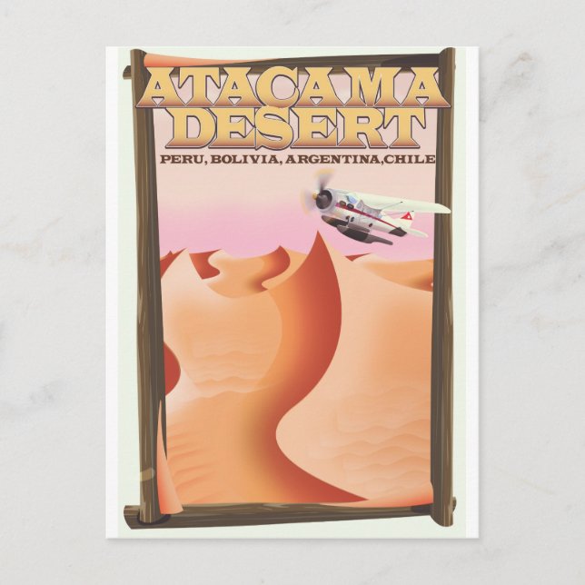 Atacama Desert Adventure travel poster. Postcard (Front)