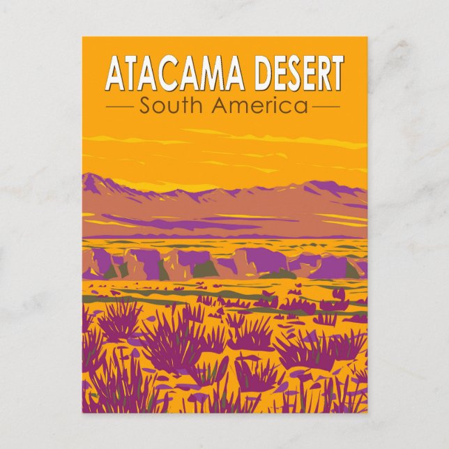 Atacama Desert Sunset South America Travel Vintage Postcard (Front)
