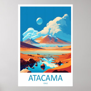 Atacama Desert Vintage Travel Poster Ski National
