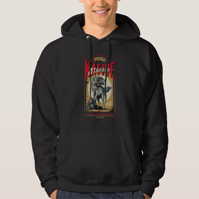 Atakapa Native American Indian Born Wolf Spirit Re Hoodie (Front)