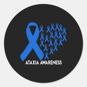 Ataxia Awareness blue ribbon Gift  Classic Round Sticker
