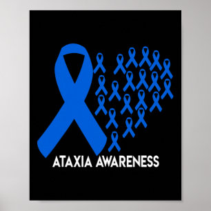 Ataxia Awareness Blue Ribbon Gift  Poster