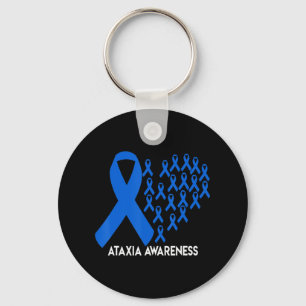 Ataxia Awareness blue ribbon Gift T-Shirt31  Key Ring