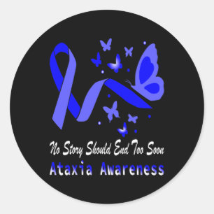 Ataxia Awareness Butterfly Support  Classic Round Sticker