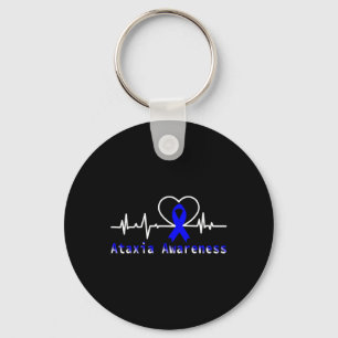 Ataxia Awareness Heartbeat Warrior Support Key Ring