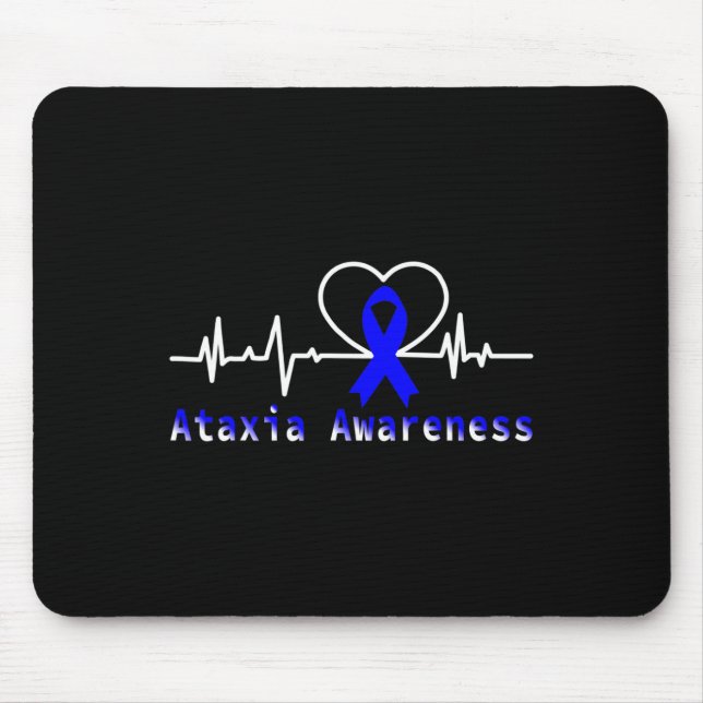Ataxia Awareness Heartbeat Warrior Support  Mouse Pad (Front)