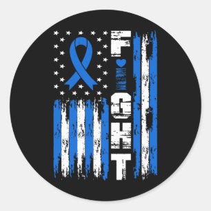 Ataxia Awareness Patriotic Usa American Flag Blue Classic Round Sticker