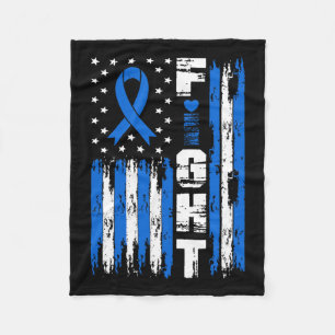 Ataxia Awareness Patriotic Usa American Flag Blue  Fleece Blanket