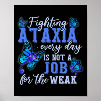 Ataxia Awareness Peace Love Hope We Wear Blue T-Sh Poster