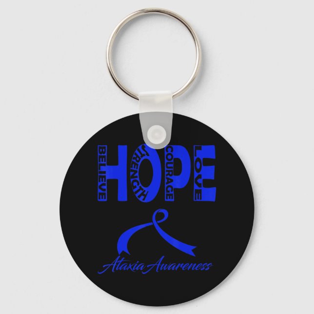 Ataxia Awareness T-Shirt8  Key Ring (Front)