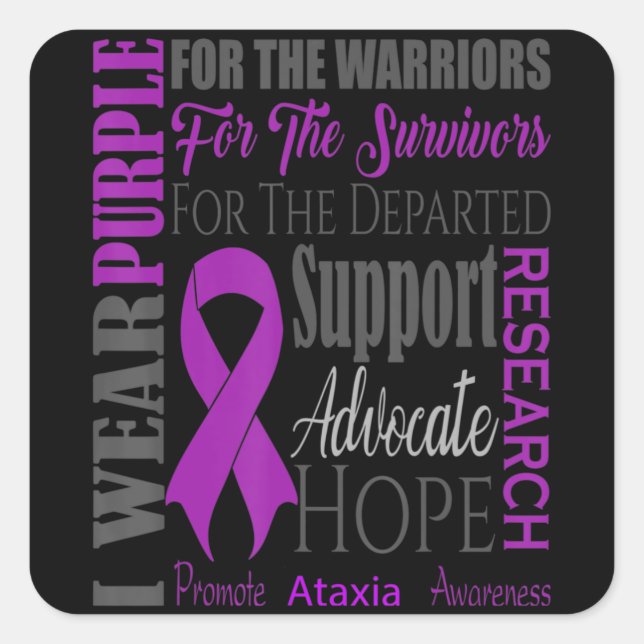 Ataxia Neurological Sickness Awareness for Warrior Square Sticker (Front)