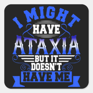 Ataxia Neurological Sign Hemiataxia Blue Ribbon Ne Square Sticker