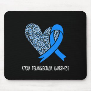 Ataxia Telangiectasia Awareness Blue Ribbon Mouse Pad