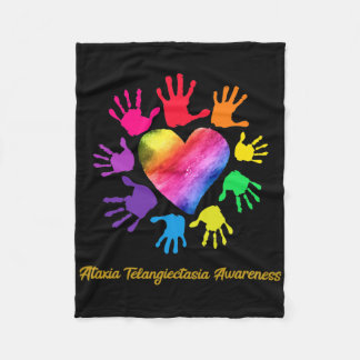 Ataxia Telangiectasia Awareness Hands Ataxia Telan Fleece Blanket
