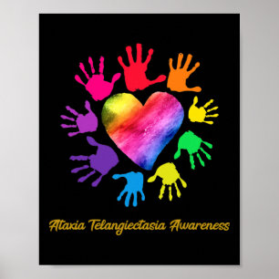 Ataxia Telangiectasia Awareness Peace Love Hope Bl Poster