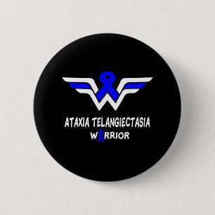 Ataxia Telangiectasia Awareness Warrior Support Bl 6 Cm Round Badge