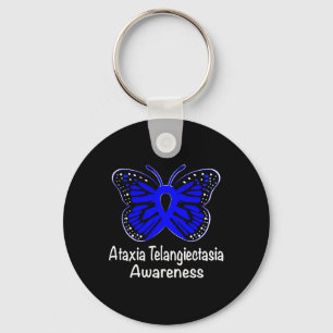 Ataxia Telangiectasia Awareness Warrior Support Bl Key Ring