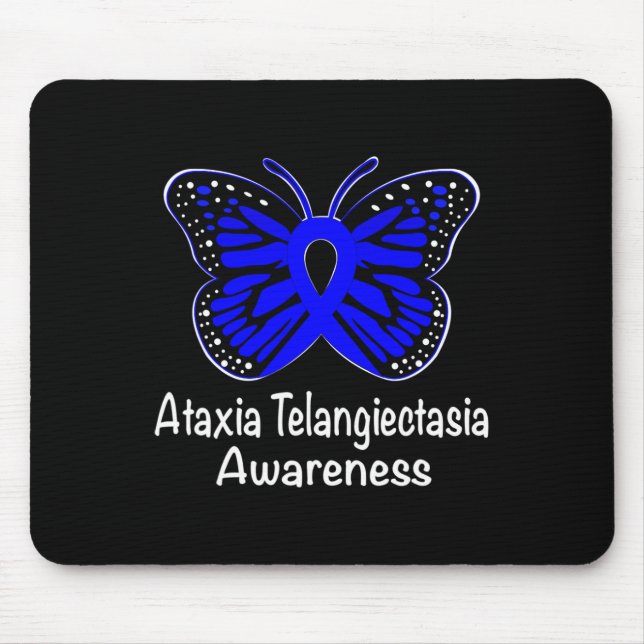 Ataxia Telangiectasia Awareness Warrior Support Bl Mouse Pad (Front)