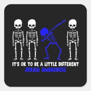 Ataxia Warrior blue Ribbon Awareness disease hallo Square Sticker